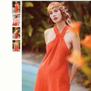 Anthropologie Braided Halter Mini Dress M